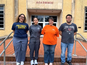 PTK Officers stand outside the VC Academic Building