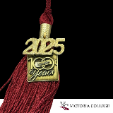 Class of 2025 Tassel with VC logo on black background