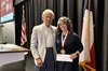 Dr. Michael Hummel with Distinguished Teaching Award winner Racheal Walker Wilkinson