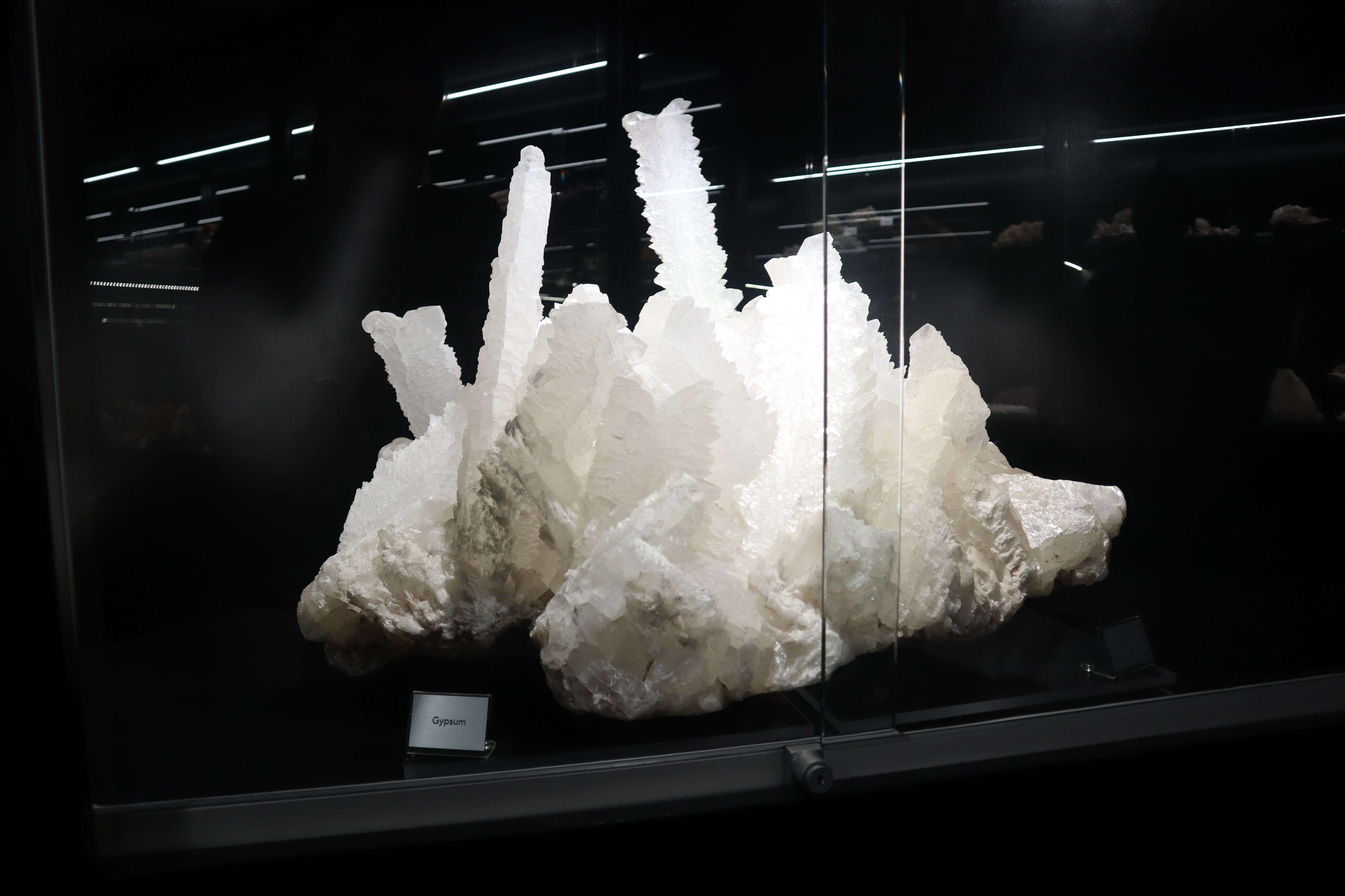 Gypsum in the gem and mineral exhibit