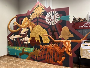 New student-designed mural in the Museum of the Coastal Bend