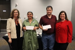 Pictured L-R are: VC President Dr. Jennifer Kent; Tracy Edwards, Kendle Patek, and Amy Mundy, Executive Director of Advancement & the VC Foundation