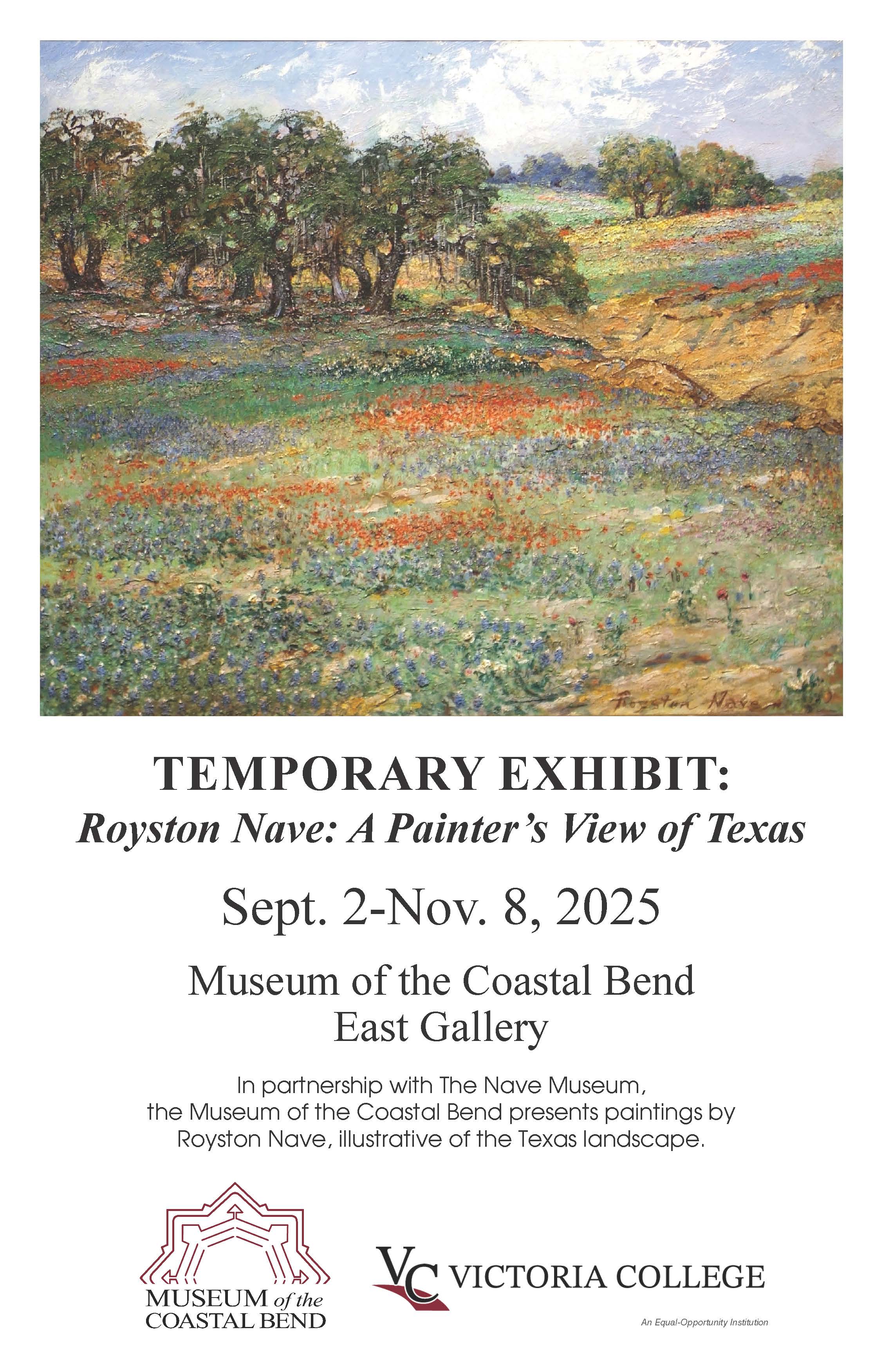 Temporary Exhibit The Texas Landscapes of Royston Nave Poster with text