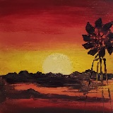 Texas Sunset Landscape Painting