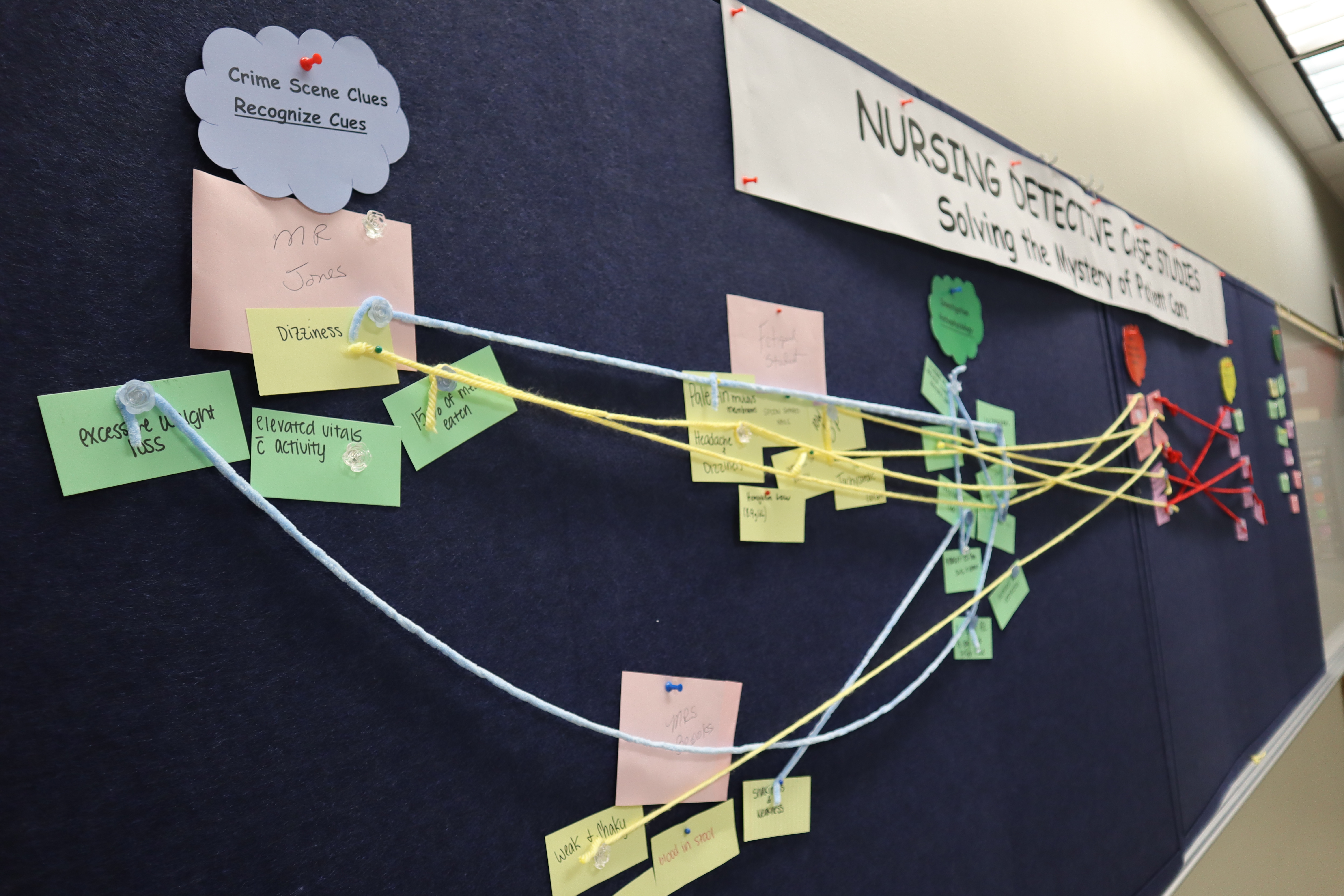 The end result of the nursing detective case study board