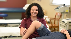 Victoria College PTA student smiling in the lab